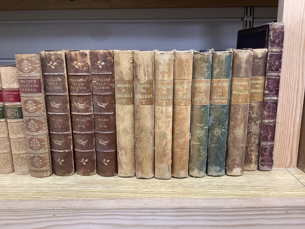 A collection of mixed 19th and 20th century leather bound books